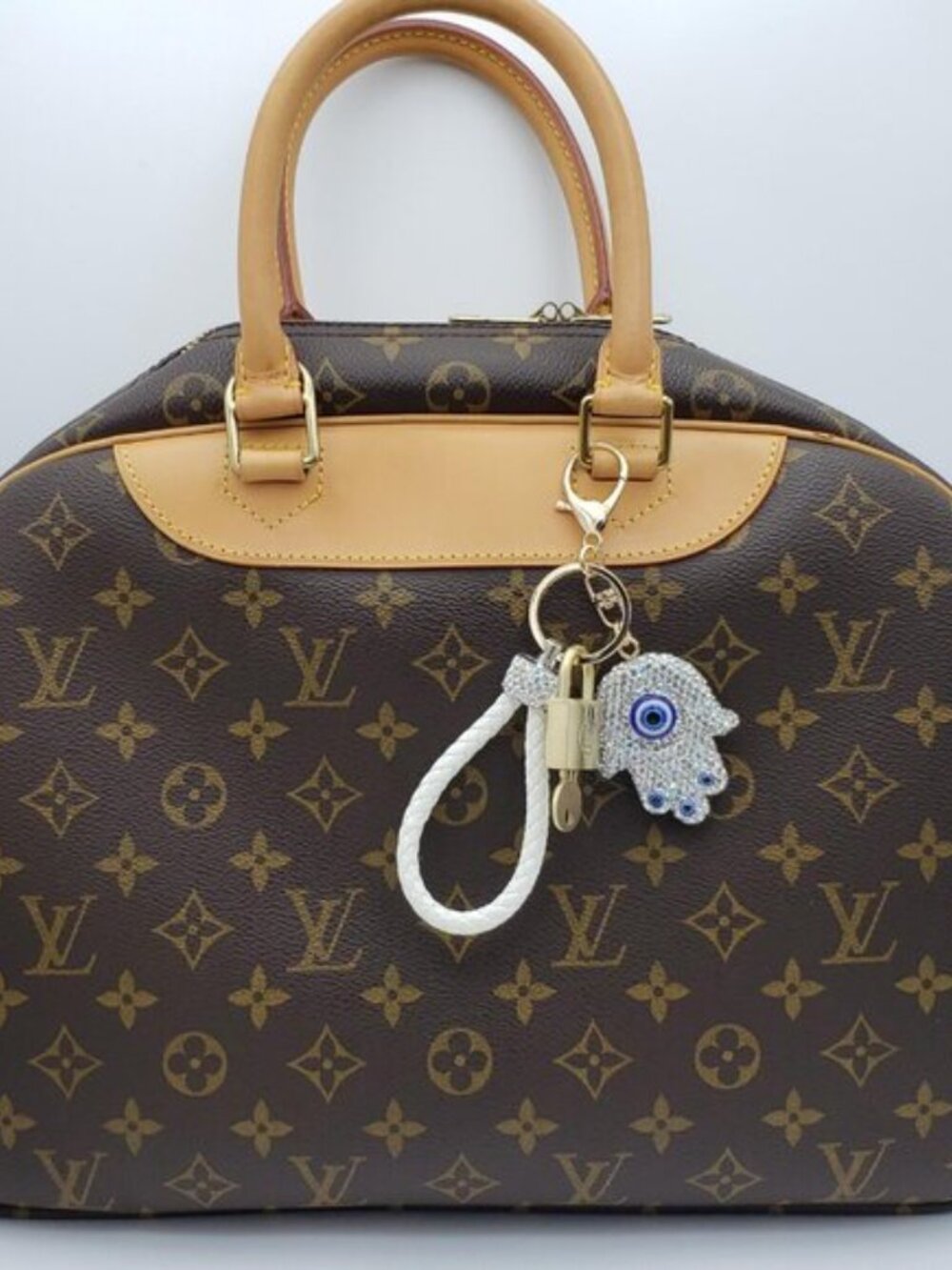 Louis Vuitton Gold Padlock 🔒 Key Set Authentic LV w/ Unbranded Evil Eye Charm - Picture 2 of 9